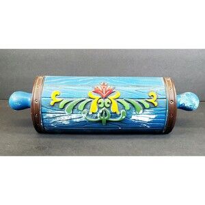 Vintage Inarco Rolling Pin Planter Folk Art and Scandinavian Rosemaling